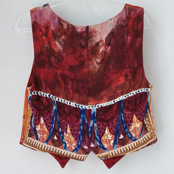 Vintage Dorothy Schoelen Platinum Vest Sz 6 Abstract Artsy Print 90s Made USA - Picture 6 of 13